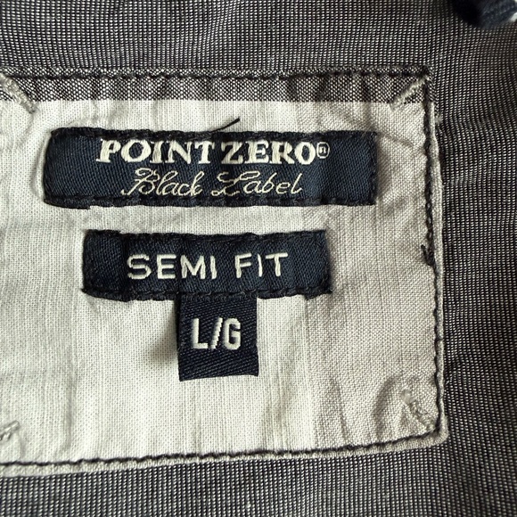 Point Zero Men's Short Sleeve Plaid Button-Down Shirt - Black & Gray - Picture 2 of 9